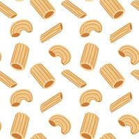Pattern of different types of pasta. Fluted chopsticks, which is ideal for culinary themed decorations inspired by Italian cuisine. Seamless texture of several variants of Italian types of flour pasta vector
