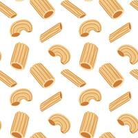 Pattern of different types of pasta. Fluted chopsticks, which is ideal for culinary themed decorations inspired by Italian cuisine. Seamless texture of several variants of Italian types of flour pasta vector