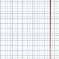 A notebook in a large blue cage with red margins. illustration. Background with a seamless pattern in the form of a mathematical square. A typographic template for making notebooks for school vector