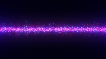 astratto sfondo di Magia polvere particelle, particelle splendore e mossa con onda energia, luccichio luminosa bokeh punti, bellissimo nebulosa, Fata polvere, senza soluzione di continuità ciclo continuo, 4k. video