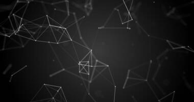 Abstract futuristic background with plexus of lines, dots and triangles, digital technology, big data, high-speed connection visualization. abstract background science fiction theme. video