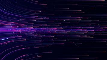Abstract colorful background with bright neon rays and glowing lines. Pink and blue neon lines or light stripes moving. Seamless looping animation video