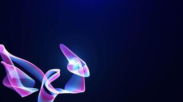 Abstract plasma shape from particles with light background, liquid plasma and magic glow waves on dark background. particle energy, technology, science. futuristic wave video