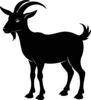 A goat silhouette on white background vector