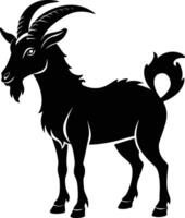 A goat silhouette on white background vector