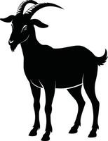 A goat silhouette on white background vector