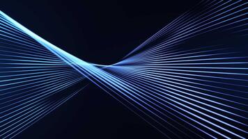 Abstract glowing surface made of particles and lines. Futuristic background. Seamless loop video