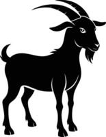 A goat silhouette on white background vector