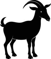 A goat silhouette on white background vector