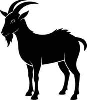 A goat silhouette on white background vector