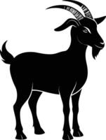 A goat silhouette on white background vector