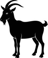 A goat silhouette on white background vector