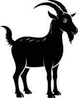 A goat silhouette on white background vector