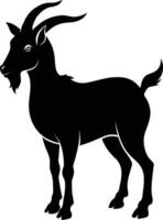 A goat silhouette on white background vector