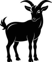 A goat silhouette on white background vector