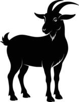 A goat silhouette on white background vector