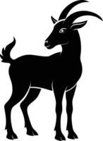 A goat silhouette on white background vector