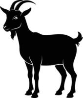 A goat silhouette on white background vector