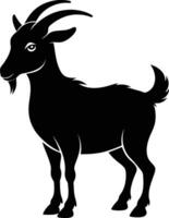 A goat silhouette on white background vector