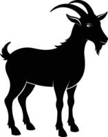 A goat silhouette on white background vector