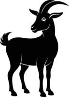 A goat silhouette on white background vector