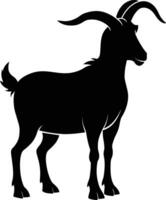 A goat silhouette on white background vector