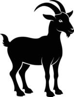 A goat silhouette on white background vector