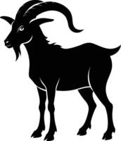 A goat silhouette on white background vector