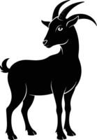 A goat silhouette on white background vector