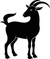 A goat silhouette on white background vector