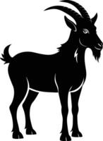 A goat silhouette on white background vector