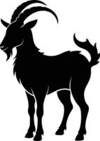 A goat silhouette on white background vector