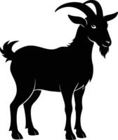 A goat silhouette on white background vector