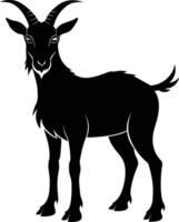 A goat silhouette on white background vector