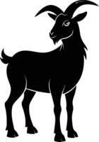 A goat silhouette on white background vector