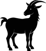 A goat silhouette on white background vector