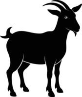 A goat silhouette on white background vector