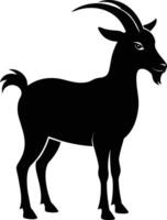 A goat silhouette on white background vector