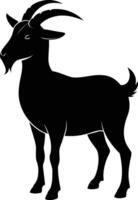 A goat silhouette on white background vector