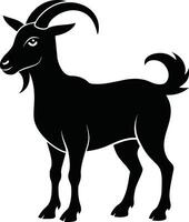 A goat silhouette on white background vector