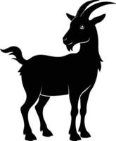 A goat silhouette on white background vector