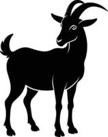 A goat silhouette on white background vector