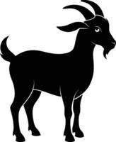 A goat silhouette on white background vector