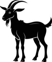 A goat silhouette on white background vector