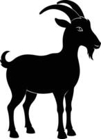 un cabra silueta en blanco antecedentes vector