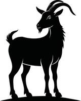 A goat silhouette on white background vector