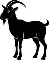 A goat silhouette on white background vector