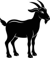 A goat silhouette on white background vector