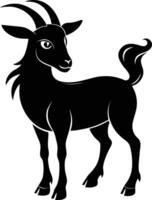 A goat silhouette on white background vector