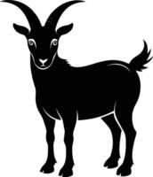 A goat silhouette on white background vector
